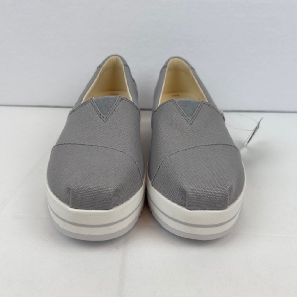 TOMS Alpargata Midform Drizzle Grey Canvas Platform Slip On Shoes 8.5 - Picture 8 of 10